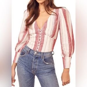 Reformation Finnegan top in savannah stripe NWOT